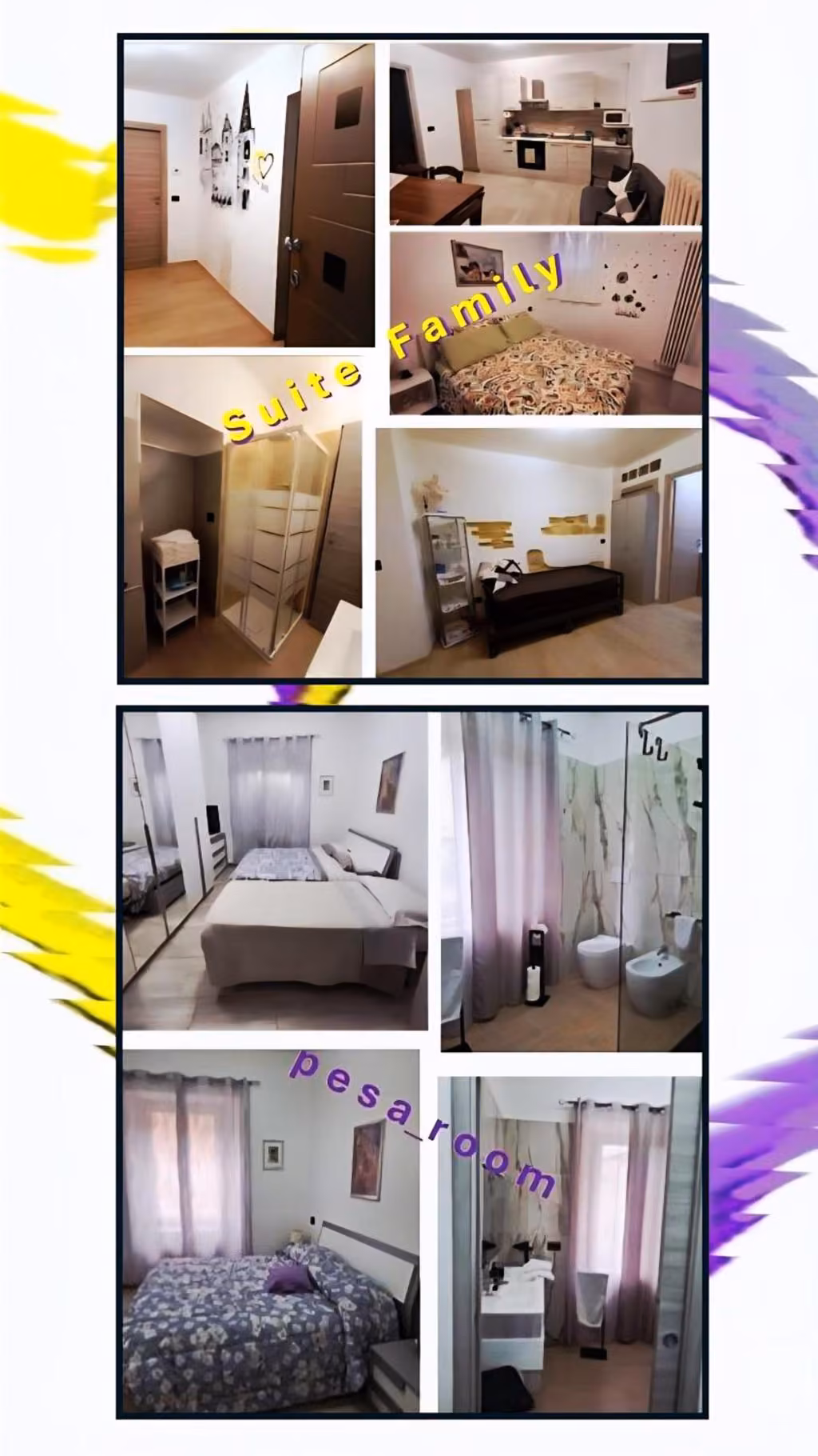 Suite Familiare di Pesa Apartment ad Ascoli Piceno: camera da letto matrimoniale e soggiorno con divano letto